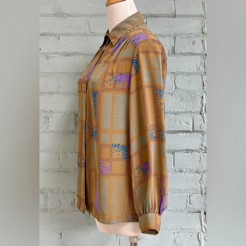 Vintage 80s Novelty Print Blouse - Picture 8 of 8